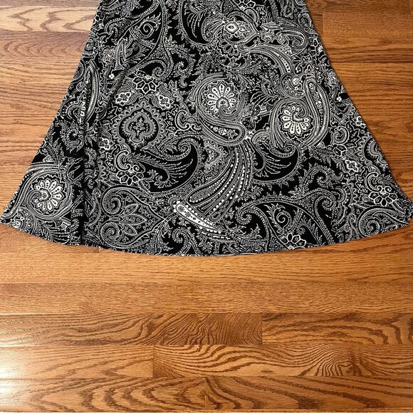 Chico's A Line Elastic Waist Skirt-Black Tan Pattern-Size 0 (Small) - Picture 3 of 5